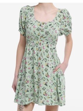Thorn & Fable Frog Mushroom Babydoll Dress Size Large